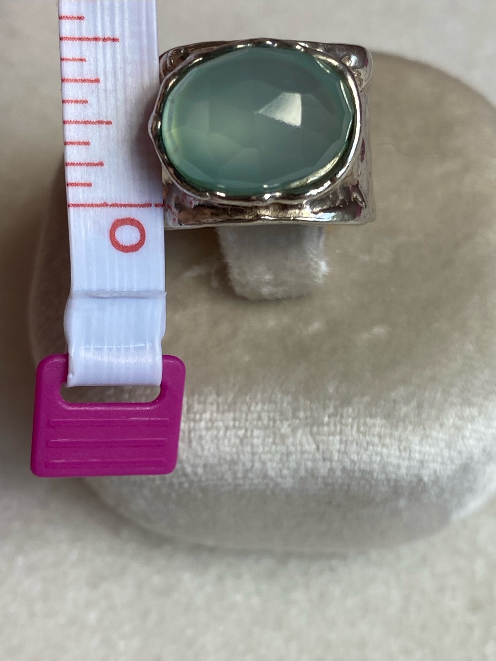 Artisan Silver Ring with Blue Chalcedony Faceted Stone - Picture 8 of 13